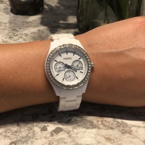 Fossil White Watch
